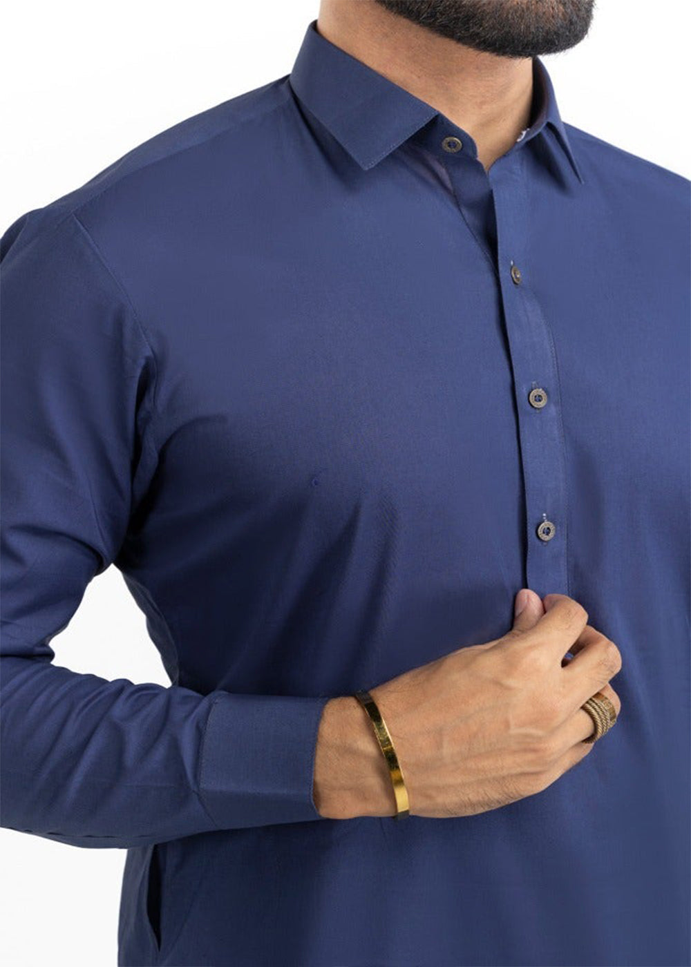 Unstitched Regal Royal Blue Cotton Suit