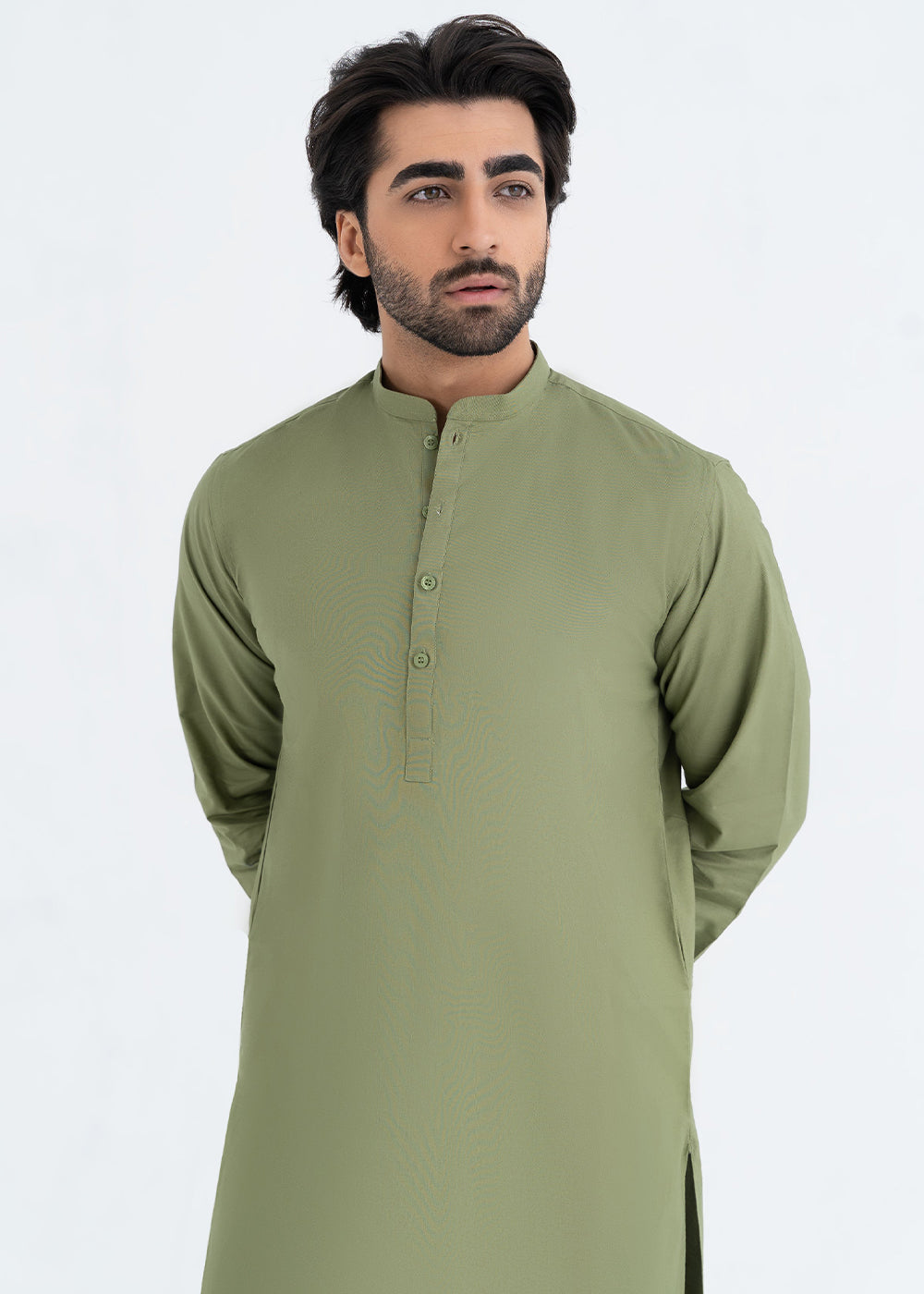 Unstitched Elegant Pista Green Cotton Suit