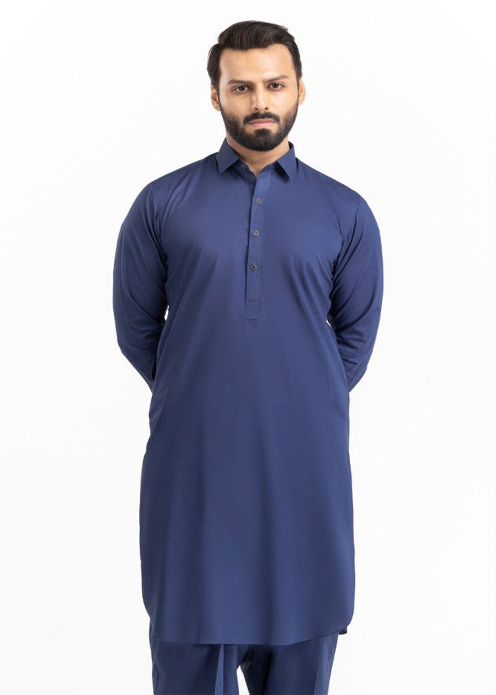 Unstitched Regal Royal Blue Cotton Suit