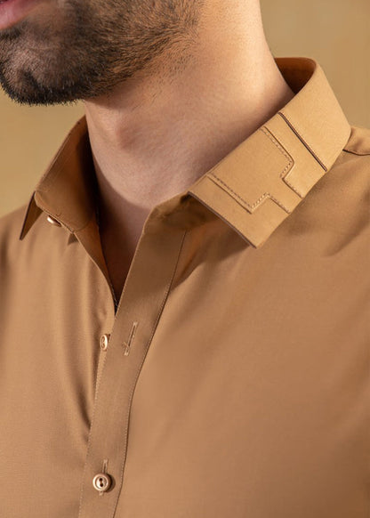 Unstitched Bold Mustard Cotton Suit