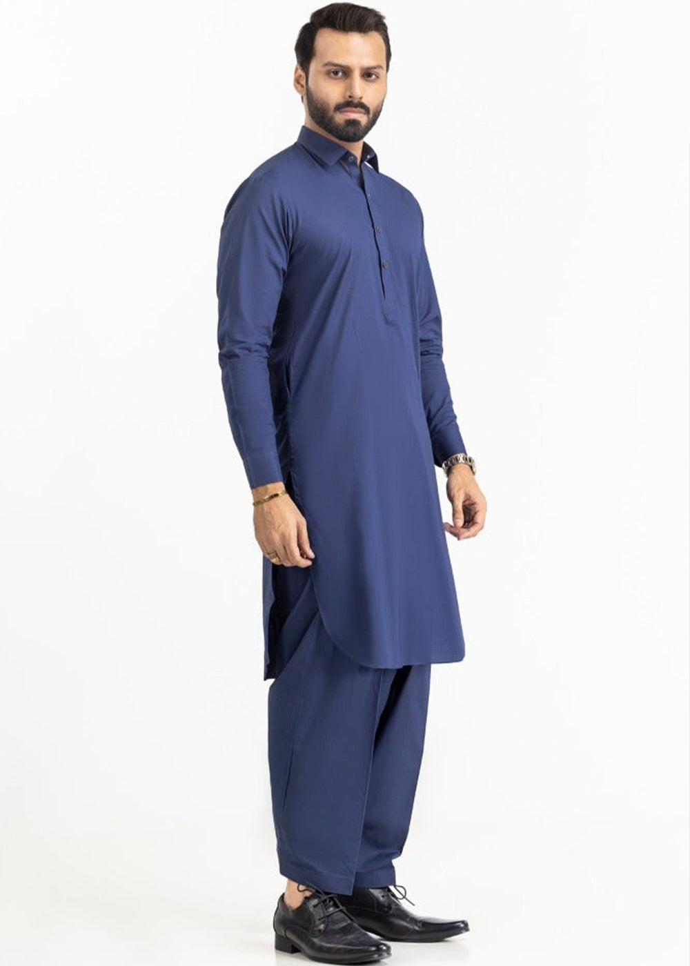 Unstitched Regal Royal Blue Cotton Suit