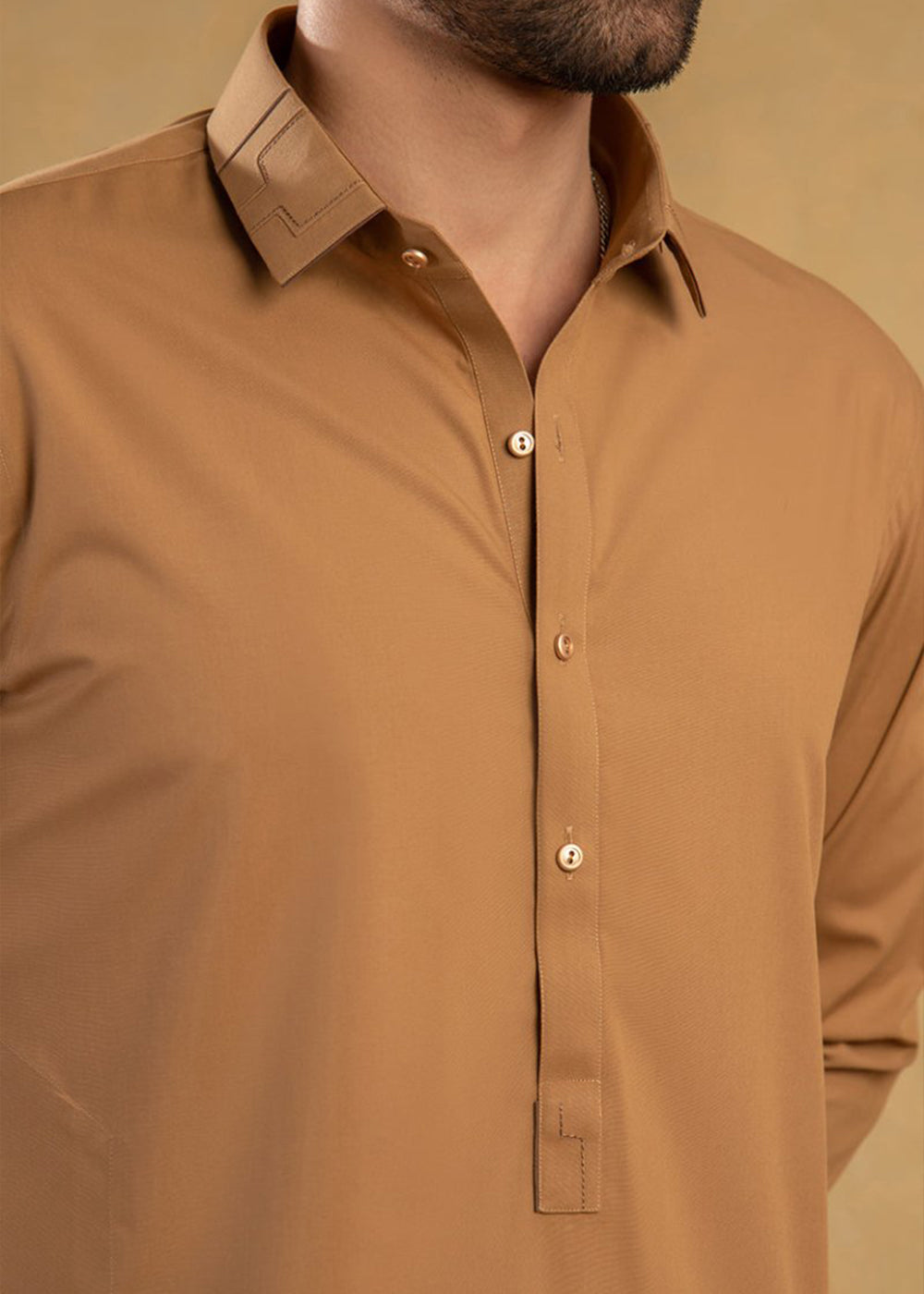 Unstitched Bold Mustard Cotton Suit